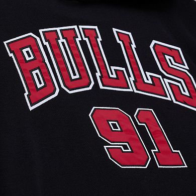 Men's Mitchell & Ness Dennis Rodman Black Chicago Bulls Name & Number Hoodie