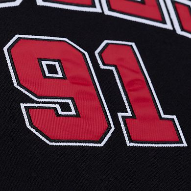 Men's Mitchell & Ness Dennis Rodman Black Chicago Bulls Name & Number Hoodie