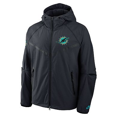 Men's Nike Pitch Blue Miami Dolphins 2025 Rivalries Collection Tech Raglan Full-Zip Jacket
