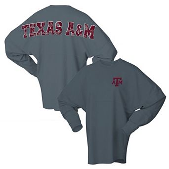 Unisex Spirit Jersey Gray Texas A&M Aggies Oversized Preppy Long Sleeve T-Shirt