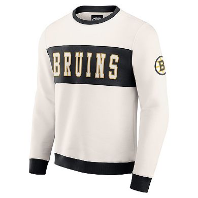 Men's Darius Rucker Collection by Fanatics Cream Boston Bruins Colorblock Pullover Sweatshirt