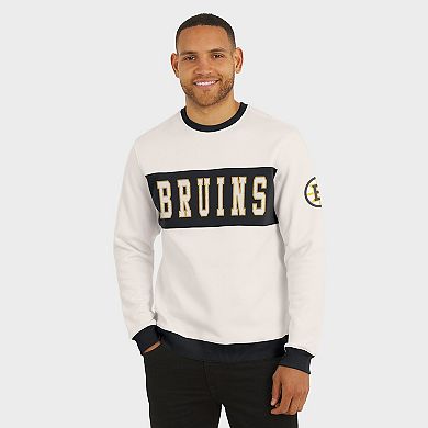 Men's Darius Rucker Collection by Fanatics Cream Boston Bruins Colorblock Pullover Sweatshirt