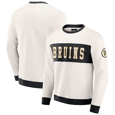 Men's Darius Rucker Collection by Fanatics Cream Boston Bruins Colorblock Pullover Sweatshirt