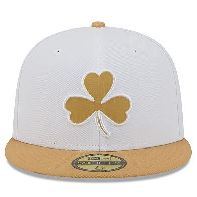 Men's New Era White/Gold Boston Celtics 2025/26 City Edition 59FIFTY Fitted Hat