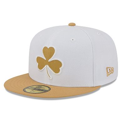 Men's New Era White/Gold Boston Celtics 2025/26 City Edition 59FIFTY Fitted Hat
