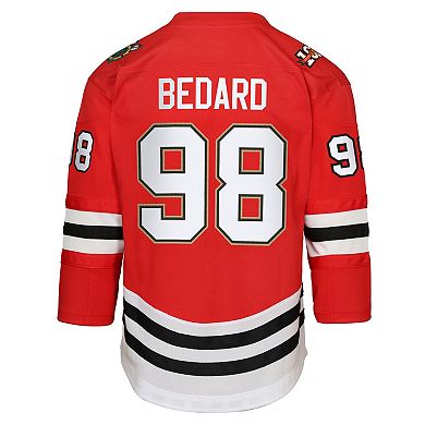 Youth Connor Bedard Red Chicago Blackhawks Centennial Alternate Replica Player Jersey