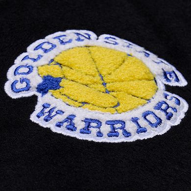 Men's Mitchell & Ness Black Golden State Warriors Walk the Tunnel Full-Snap Varsity Jacket