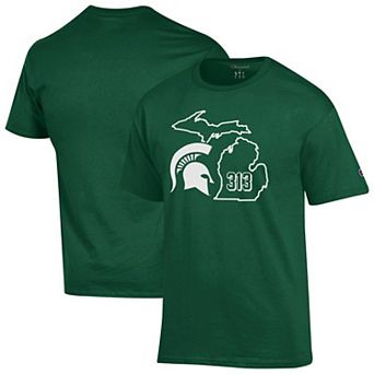 Men's Champion Green Michigan State Spartans 313 T-Shirt