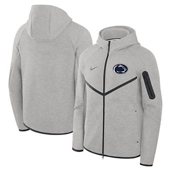 Men's Nike Heather Gray Penn State Nittany Lions Tech Fleece Full-Zip Windrunner Hoodie