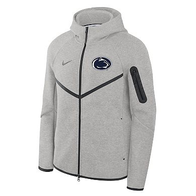 Men's Nike Heather Gray Penn State Nittany Lions Tech Fleece Full-Zip Windrunner Hoodie
