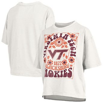 Women's Pressbox White Virginia Tech Hokies Harmony Oversized Slub T-Shirt