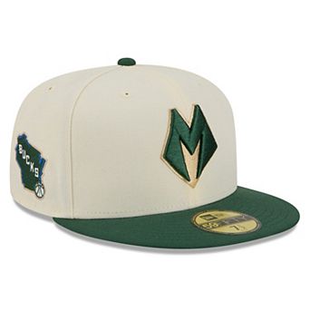 Men's New Era Cream/Hunter Green Milwaukee Bucks 2025/26 City Edition 59FIFTY Fitted Hat