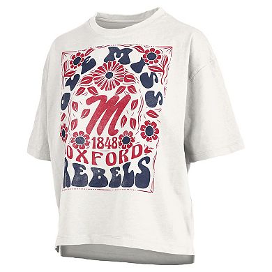 Women's Pressbox White Ole Miss Rebels Harmony Oversized Slub T-Shirt