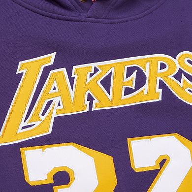Men's Mitchell & Ness Magic Johnson Purple Los Angeles Lakers Name & Number Hoodie