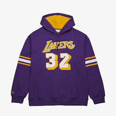 Men's Mitchell & Ness Magic Johnson Purple Los Angeles Lakers Name & Number Hoodie