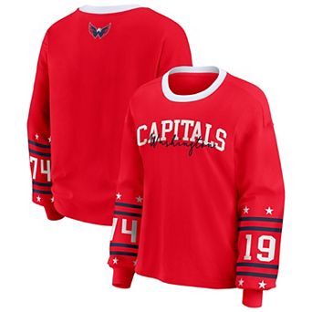 Women's WEAR by Erin Andrews Red Washington Capitals Long-Sleeve Sport T-Shirt