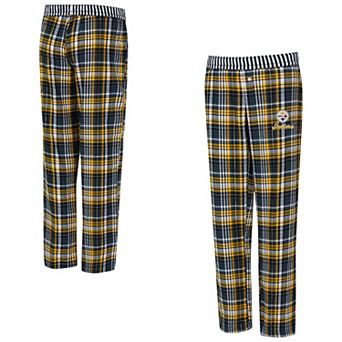 Women's Concepts Sport Black Pittsburgh Steelers Laney Plaid Tri-Blend Pants