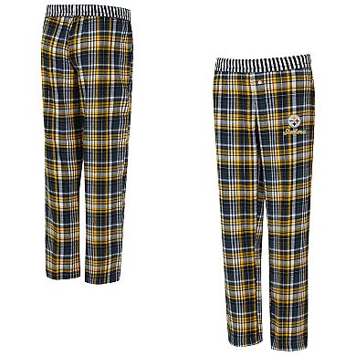 Women's Concepts Sport Black Pittsburgh Steelers Laney Plaid Tri-Blend Pants