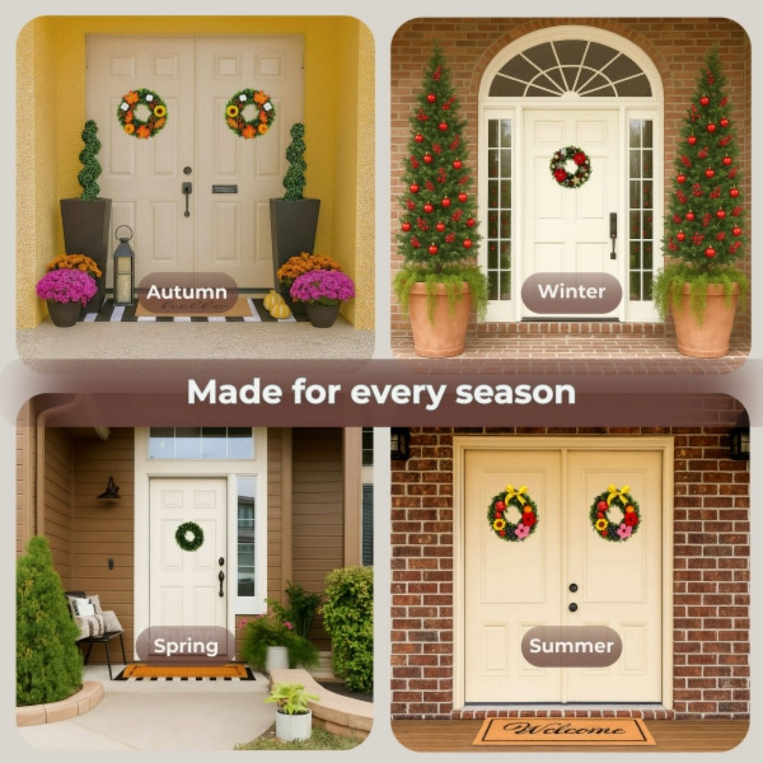 Pure Garden Set of 2 Artificial Boxwood Wreaths - Thumbnail 2