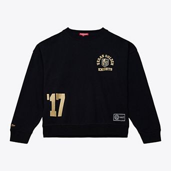 Women's Mitchell & Ness Black Vegas Golden Knights Crewneck Sweatshirt