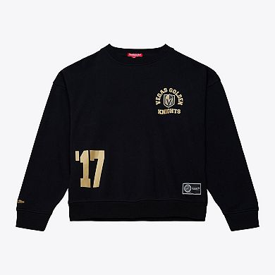 Women's Mitchell & Ness Black Vegas Golden Knights Crewneck Sweatshirt