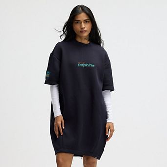 Women's Nike Pitch Blue Miami Dolphins 2025 Rivalries Collection Oversized Tech Fleece Dress