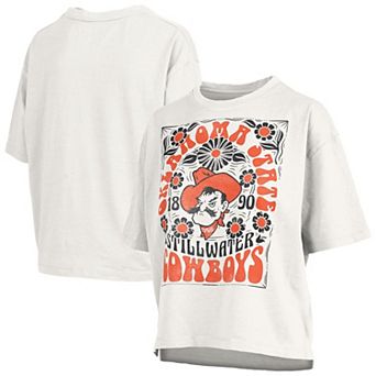 Women's Pressbox White Oklahoma State Cowboys Harmony Oversized Slub T-Shirt