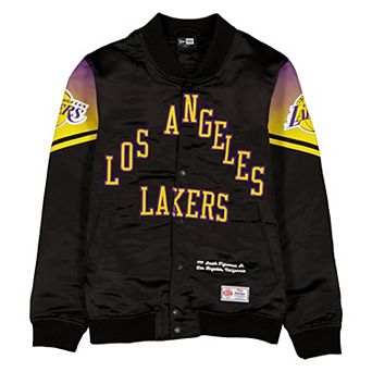 Men's New Era Black Los Angeles Lakers 2025/26 City Edition Full-Snap Satin Jacket