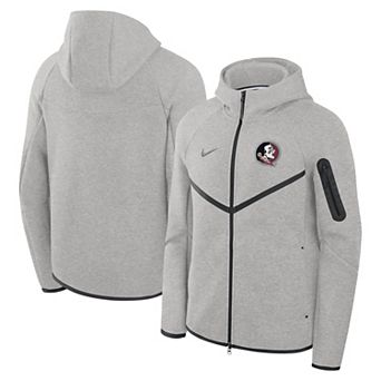 Men's Nike Heather Gray Florida State Seminoles Tech Fleece Full-Zip Windrunner Hoodie