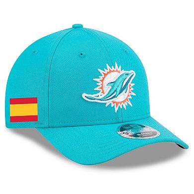 Men's New Era Aqua Miami Dolphins Spain Side Patch 9FORTY M-Crown Adjustable Hat