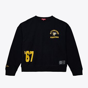 Women's Mitchell & Ness Black Pittsburgh Penguins Crewneck Sweatshirt