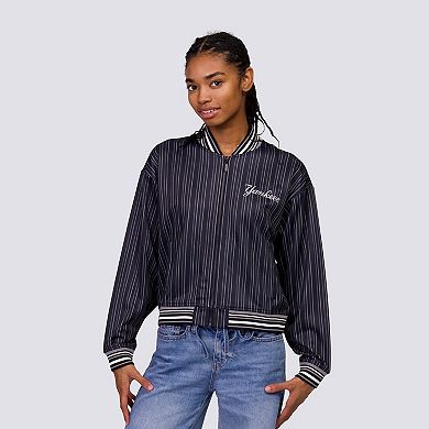 Women's Lusso Black New York Yankees Genni Cropped Full-Zip Jacket