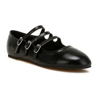 Rag & Co Macarina Women's Triple Strap Mary Jane Flats