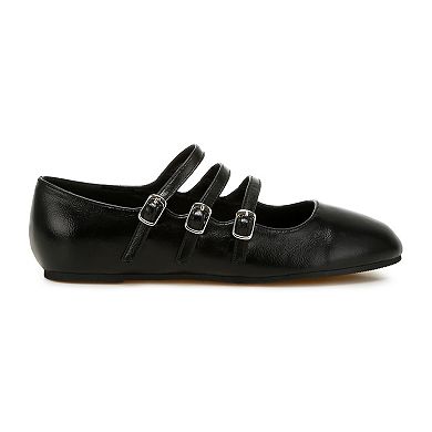 Rag & Co Macarina Women's Triple Strap Mary Jane Flats