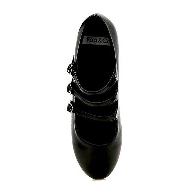 Rag & Co Macarina Women's Triple Strap Mary Jane Flats
