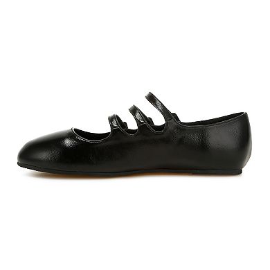Rag & Co Macarina Women's Triple Strap Mary Jane Flats
