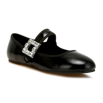 Rag & Co Women's Upstage Mary Jane Ballerinas With Brooch Accent Flats