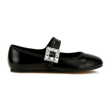Rag & Co Women's Upstage Mary Jane Ballerinas With Brooch Accent Flats