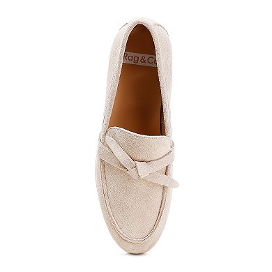 Rag & Co Suede Women's Knot Loafers
