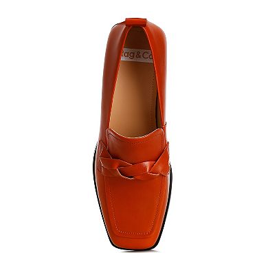 Rag & Co Hostess Women's Genuine Leather Braided Loafers