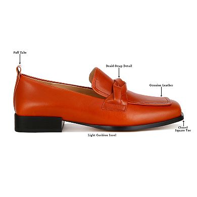 Rag & Co Hostess Women's Genuine Leather Braided Loafers