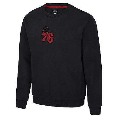 Unisex Stadium Essentials Black Philadelphia 76ers Club Level Chenille Sweatshirt