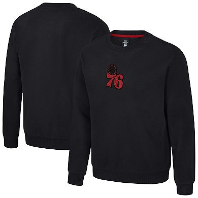Unisex Stadium Essentials Black Philadelphia 76ers Club Level Chenille Sweatshirt