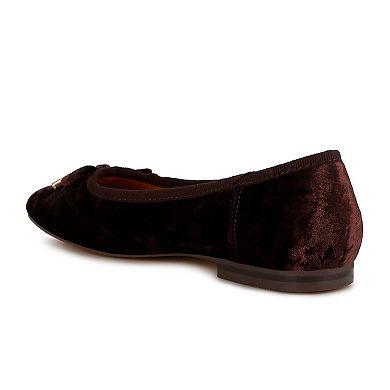 Rag & Co Buckrose Ballerinas Women's Velvet Bow Flats