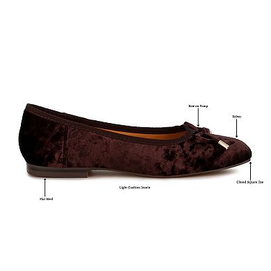 Rag & Co Buckrose Ballerinas Women's Velvet Bow Flats