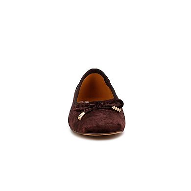 Rag & Co Buckrose Ballerinas Women's Velvet Bow Flats