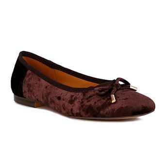 Rag & Co Buckrose Ballerinas Women's Velvet Bow Flats