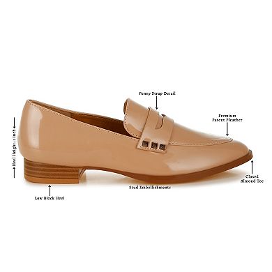 Rag & Co Noshiya Women's Patent Pleather Penny Loafers