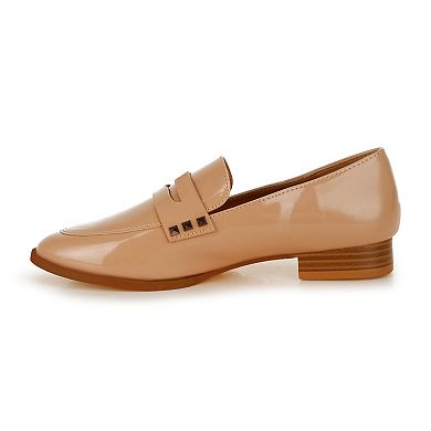 Rag & Co Noshiya Women's Patent Pleather Penny Loafers