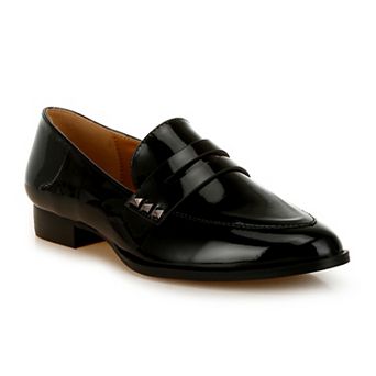 Rag & Co Noshiya Women's Patent Pleather Penny Loafers